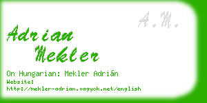 adrian mekler business card