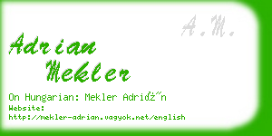 adrian mekler business card